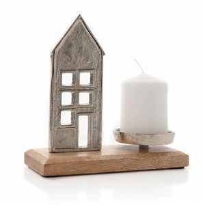 Linterna de madera y cristal rústica al por mayor para la decoración de la boda Proveedores verificados Linterna navideña hecha a mano Soporte de luz de té - Product Image 1