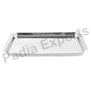 Plateau rectangulaire élégant et durable avec poignée en forme de tige Plat ou plaque de conception unique écologique Technique polie - Product Image 2
