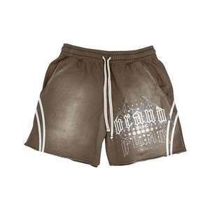 Ensemble de deux pièces en coton sérigraphié à des prix abordables T-shirts et shorts en molleton Survêtements pour hommes Vente en gros - Product Image 5