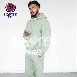 100% algodón de lujo Tech Fleece para hombre chándal Logo 2 piezas conjunto transpirable Joggers peso pesado al aire libre chándal - Product Image 1
