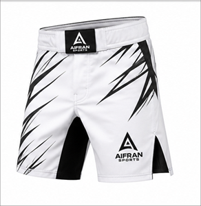 กางเกงขาสั้นฝึกซ้อม MMA สีขาวสำหรับผู้ใหญ่แบบยูนิเซ็กซ์ - ชุดกีฬาระบายอากาศได้ดีสำหรับศิลปะการต่อสู้แบบผสมผสาน - Product Image 1
