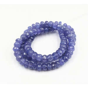 Perles de Tanzanite facettées en forme de rondelle, pierres précieuses naturelles, 5,5-6,5 mm, bleu/violet, calibrées, en vrac, pour la fabrication de bijoux - Product Image 3