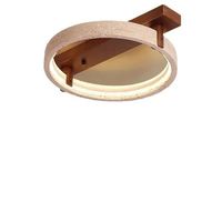Plafonnier LED de style Wabi-sabi japonais, grand anneau circulaire créatif en travertin jaune, design de designer pour chambre à coucher