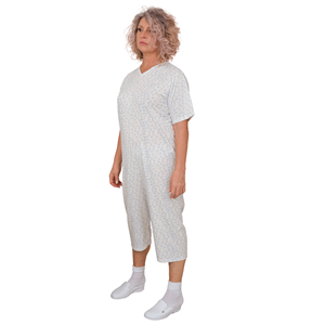 Pijamas de Verano 100% Algodón para Personas Mayores, Ropa Adaptativa con Cierre Trasero, Manga Corta y Pantalones Cortos-9012/5, Suministros para Terapia de Rehabilitación - Product Image 4