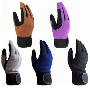 Top Trending Ladies Guantes de equitación ecuestre Personalizados 4Way Stretch Cuero sintético Algodón Fuente de alimentación Turbina SGS - Product Image 3
