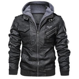 Plus Size <b>Men's</b> Winter Woolen <b>Leather</b> Bomber <b>Jacket</b> Single Breasted Casual Stand Collar Slim Fit <b>Jacket</b> Zipper <b>Brown</b> - Product Image 3