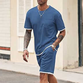 Camiseta Deportiva de Manga Corta para Hombre, Cuello en V, Color Sólido, 100% Algodón, Transpirable, de Secado Rápido, para Uso en Exteriores - Product Image 2