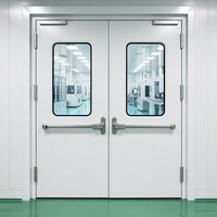Porte hermétique simple ou double battante en acier sur mesure certifiée CE pour salle blanche, idéale pour usine alimentaire, laboratoire médical et projets de salles blanches