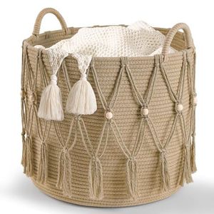 Panier en corde macramé élégant pour l'appartement, offrant un rangement gain de place et un design élégant - Product Image 5