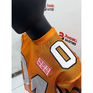 Ras du cou Sublimation Streetwear Boxy Fit maille maillot t-shirt personnalisé côtelé O cou coupe ample polyester maille jersey pour hommes - Product Image 2