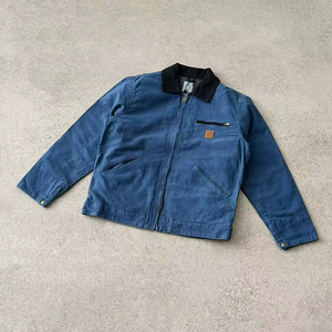 Veste en jean à coupe large pour femme en denim lavé haut de gamme à motif solide tissé léger - Product Image 3