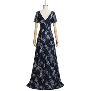 ชุดราตรีผ้าโพลีเอสเตอร์พิมพ์ลายด้วยความร้อน ผิวเรียบเนียน ดูหรูหรา เหมาะสำหรับงานเลี้ยง ออกงาน  ช่วยลดเลือนริ้วรอย - Product Image 5