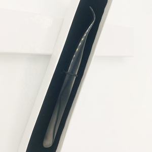 Pince à épiler OEM personnalisée marque privée nouvelle extension de cils en acier inoxydable noir durable ensembles de pinces à épiler crochet pointu conception vison - Product Image 4