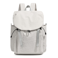 Sac à dos portable pour ordinateur portable 15,6 pouces, imperméable, en polyester, gris mat, minimaliste, avec fermeture éclair, pour l'école, les voyages, unisexe, capacité 36-59L