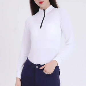 เสื้อครึ่งแขนยาวสำหรับขี่ม้าของผู้หญิงเสื้อสำหรับขี่ม้าแห้งเร็วป้องกันแบคทีเรีย - Product Image 4