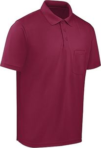 Polo de manga corta de rendimiento de secado rápido para hombre, Polo de poliéster 100% con patrón 3D - Product Image 5