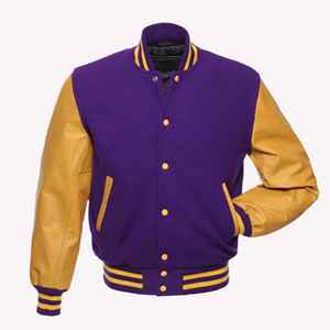 Veste de baseball extérieure fabricant vente en gros veste universitaire en coton rembourré personnalisé collège bleu avec manche en cuir pour hommes - Product Image 2