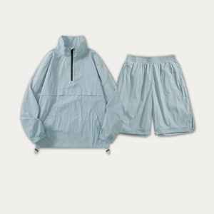 Ensemble d'été court Style unique Vestes coupe-vent et shorts pour hommes Short coupe-vent personnalisé Ensembles de survêtements - Product Image 1