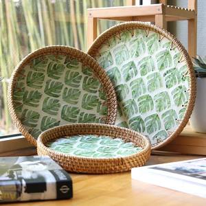 Plateau rond en rotin de coquillages de qualité supérieure, fabriqué à la main, cadeau de Noël idéal pour la vaisselle et la décoration élégante de la maison - Product Image 1