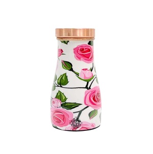 Meilleure vente de carafe à eau en cuivre pur pour boisson de santé de yoga carafe imprimée en cuivre sans joint à l'épreuve des feuilles pour le chevet - Product Image 2