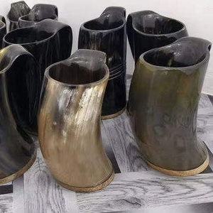 แก้วมักทรงแตรสำหรับดื่มแบบไวกิ้งธรรมชาติแก้วเบียร์สไตล์คู่รักทำด้วยมือจากงานฝีมือสุดหรู - Product Image 4