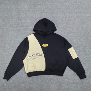 Sweat à capuche d'hiver pour homme personnalisé, haute qualité, 100% coton, lavage à l'acide, broderie, patchwork, impression sérigraphique, coupe classique - Product Image 1