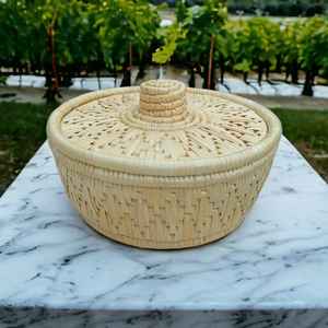 Casserole ronde de panier d'herbe de Moonj écologique d'artisanat indien du prix le moins cher pour la maison - Product Image 6