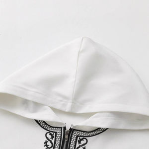 Abaya musulmane à capuche brodée de style modeste pour hommes, pour le commerce extérieur, en polyester, avec fermeture éclair, Hajj Malaisie - Product Image 3