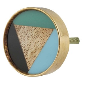 Unique Brown Wood and <b>White</b> Resin <b>Door</b> <b>Knob</b> Merging Wood Grains for Kitchen Bedroom Dresser & Bathroom Drawer Usage - Product Image 4