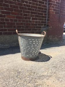 Juego de 3 cubos redondos de Oliva de metal galvanizado antiguo, maceta de flores de alta calidad, Cubo de oliva Vintage - Product Image 4