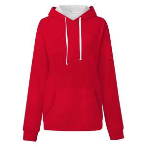Sweat à capuche décontracté pour femme en tissu éponge 100% coton imprimé personnalisé, anti-rétrécissement, logo sur le devant, pour l'automne et l'hiver - Product Image 3