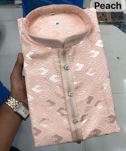 Última colección de tendencia Venta caliente suave Jacquard seda con auto trabajo hombres Kurat pijama en todo el mundo fábrica suministro exportador - Product Image 4