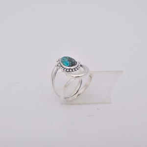 Handmade 925 Sterling Silver <b>Turquoise</b> Gemstone Bezel Setting <b>Ring</b> Wedding Party Jewelry for Women Engagement Anniversary Gift - Product Image 1