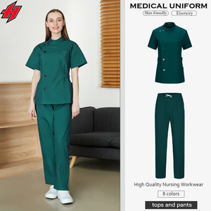 เสื้อคอตตอนผ้าโพลีเอสเตอร์สำหรับผู้หญิงชุดคอตตอนสำหรับผ่าตัดแพทย์โรงพยาบาลร้านเสริมสวย - Product Image 2