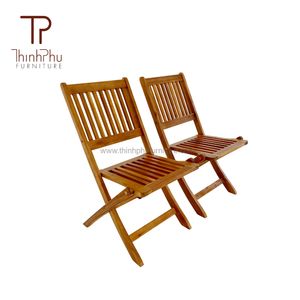 Chaise pliante en bois d'acacia la plus vendue, design contemporain, portable pour cour, parc et villa - Meubles Thinh Phu - Product Image 5