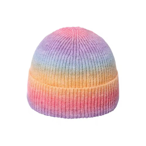 Gorro con bordado personalizado Colores sólidos 100% Acrílico Cálido Gorro de invierno Logotipo personalizado Gorro de punto liso en blanco - Product Image 5