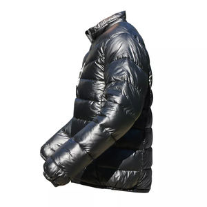 Chaqueta de burbujas de lona gruesa personalizada para hombre con cuello levantado, ropa de abrigo de invierno duradera cálida a la moda con relleno acolchado - Product Image 3