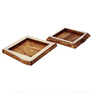 Corteza de efecto de madera en forma de corazón de madera de acacia Producto de Venta caliente Cuenco decorativo de madera de mango con corteza de árbol Hecho EN LA India - Product Image 5