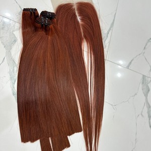 วิกผมมนุษย์สำหรับทำวิกผมตรงผิวส้มไหม้นุ่มเงางาม - Product Image 6