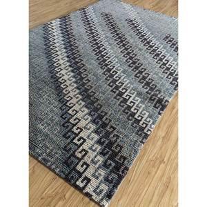 Alfombra Afgana de Lana Tejida a Mano, Color Gris Savana y Negro, Diseño Geométrico, para Sala de Estar, Pasillo, Rectangular, Modelo AKWL-1502 - Product Image 2