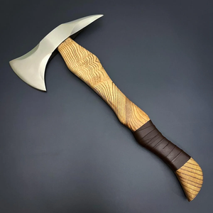 Hacha Vikinga Hecha a Mano de Acero con Alto Contenido de Carbono, Mango de Acero de Grado Industrial, 1.5 kg, Funda de Cuero, para Camping, Uso Diario y Actividades al Aire Libre - Product Image 1