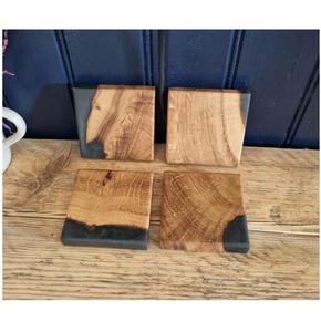 Dessous de verre en bois et en résine de conception unique pour les cadeaux Ustensiles de cuisine Sous-verres rectangulaires personnalisés en pierre - Product Image 5