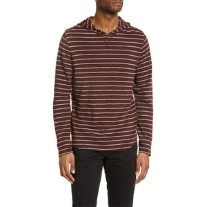 Felpa con Cappuccio Sportiva in Cotone a Righe Vince, Taglia Unica, Stile Vintage con Cerniera, Design Stampato Nero Prugna Grigio XL, Lavorata a Maglia, Taglie dalla XXS alla 6XL - Product Image 1