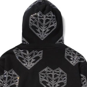 Sudadera con Capucha Personalizada para Hombre, con Pedrería, Estampado Serigrafiado, Lavado Ácido, Corte Holgado, 100% Algodón, Felpa Francesa Gruesa, Ecológica - Product Image 5