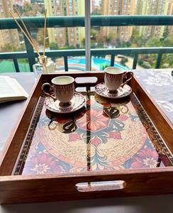 Plateau de service en bois MDF avec revêtement émaillé, design élégant, pour hôtels et restaurants, ustensiles de cuisine, plateau de table, haute qualité - Product Image 2