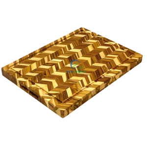 Tabla de Cortar de Madera de Teca Premium - Diseño en Espiga, Hecha en Vietnam - Product Image 3