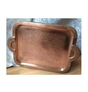 Bandeja de Cobre de Diseño para Catering, Decoración de Eventos, Bandeja de Servicio Hecha a Mano para Decoración de Mesa, Banquetes y Fiestas - Product Image 1