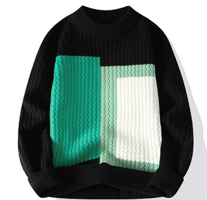 Pull pour homme à col rond 100% coton Coupe ample Décontracté Anti-boulochage Chaud Confortable Personnalisable à l'avant - Product Image 3