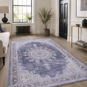 Netline Home Heritage Patina Slate Grey Vintage <b>Washable</b> <b>Rug</b> - Product Image 4