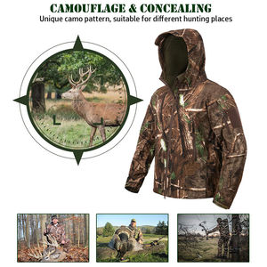Veste de chasse tactique pour homme avec capuche réglable et plusieurs poches de rangement, veste de chasse imperméable pour homme, vêtements d'hiver - Product Image 4